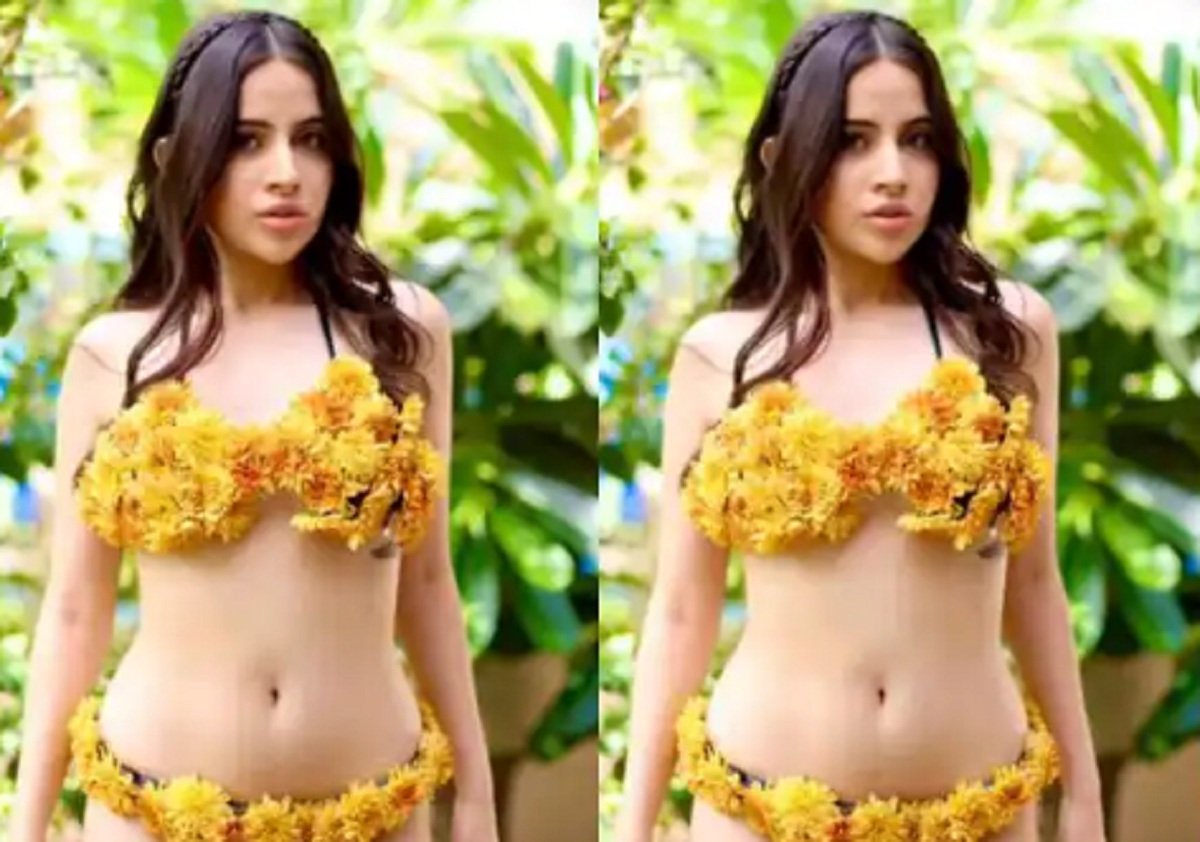 Urfi Javed: Bikini made with flowers, netizens remembered 'Pushpa's' dialogue after seeing Urfi's new outfit - Palance Root